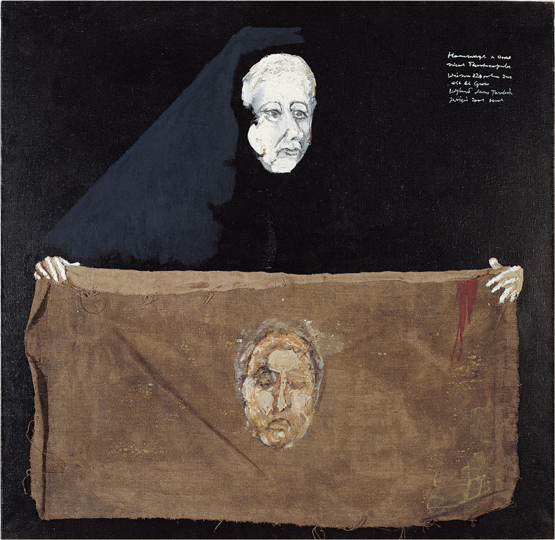 Janusz Tarabuła – Hommage a El Greco – technika własna, płótno, ca. 120 x 110 cm, 2003