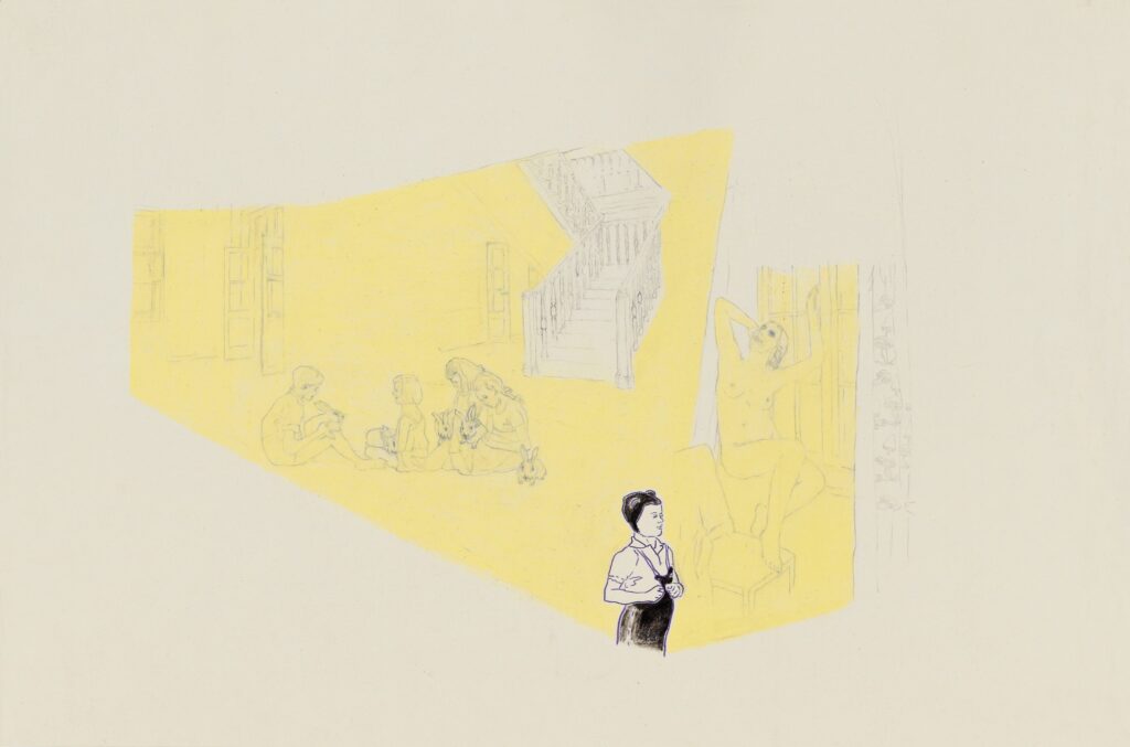 Monika Szwed – Bez tytułu, z cyklu "Innocent Homes" – pastel olejny, papier, 50 x 70 cm, 2006