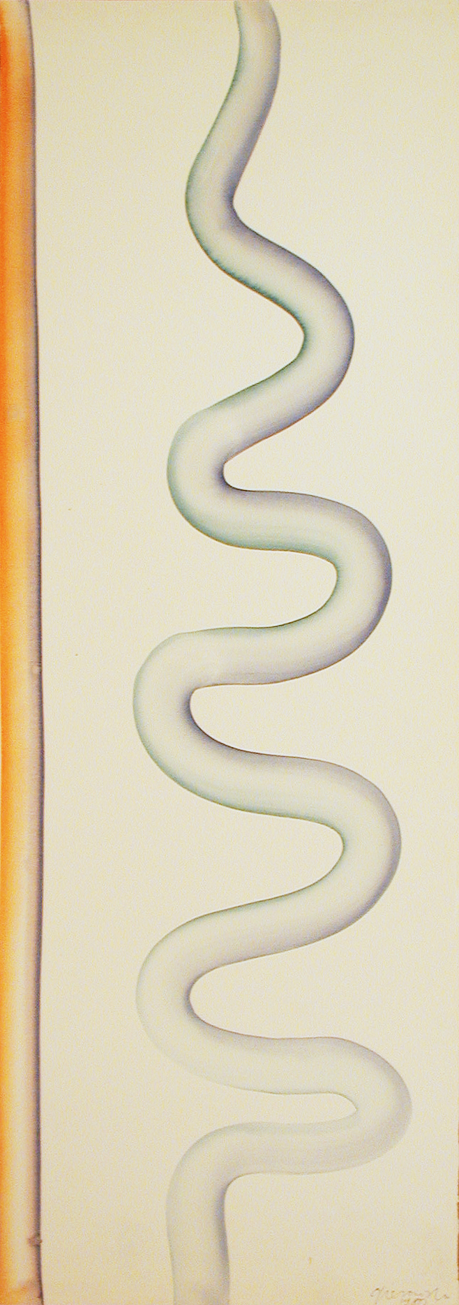 Stefan Gierowski – Bez tytułu – akwarela, papier, 76 x 26 cm, 1980