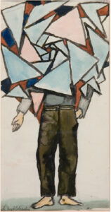 Andrzej Wróblewski – Untitled (binomen: Abstract Man) – gouache, paper, 22.5 x 11.6 cm, 1948-1949