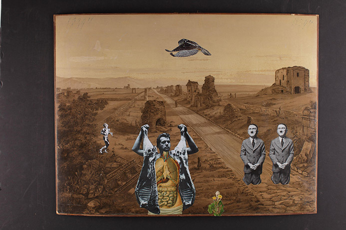 Bogusław Bachorczyk – Bacon na Via Api – kolaż, 56 x 74 cm, 2013