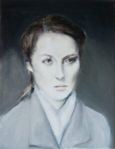 Łukasz Stokłosa – Meryl Streep – olej, płótno, 40 x 30 cm, 2010