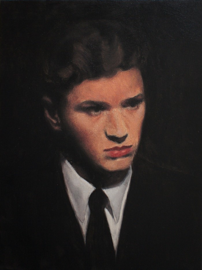 Łukasz Stokłosa – Henry Denton, Ryan Phillippe – olej, płótno, 40 x 30 cm, 2013
