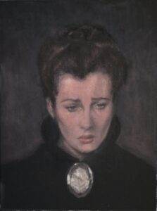 Łukasz Stokłosa – Scarlett O`Hara, Vivien Leigh – olej, płótno, 40 x 30 cm, 2017