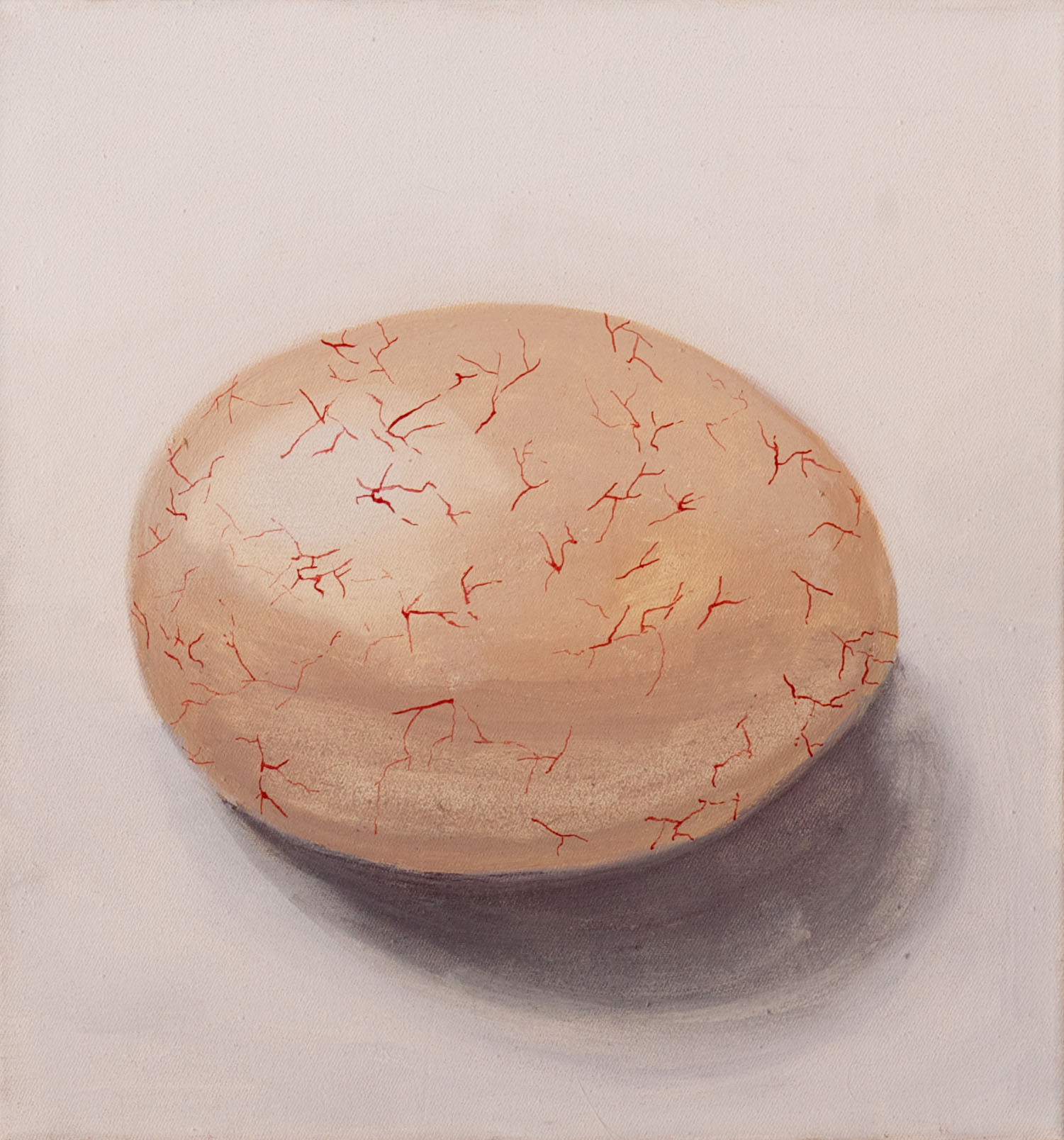 Monika Chlebek – Bez tytułu  (jajko) – tempera, płótno, 30 x 28 cm, 2009