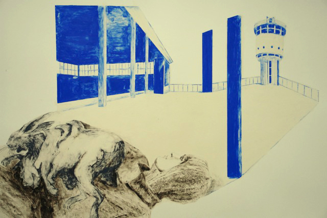 Monika Szwed – Bez tytułu, z cyklu O sugestji myślowej – pastel olejny, papier, 2015