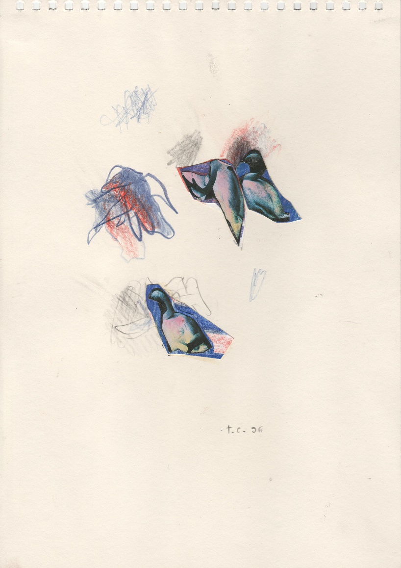 Tomasz Ciecierski – Bez tytułu (10.1) – kredki, kolaż, papier, 29,5 x 21 cm, 1996