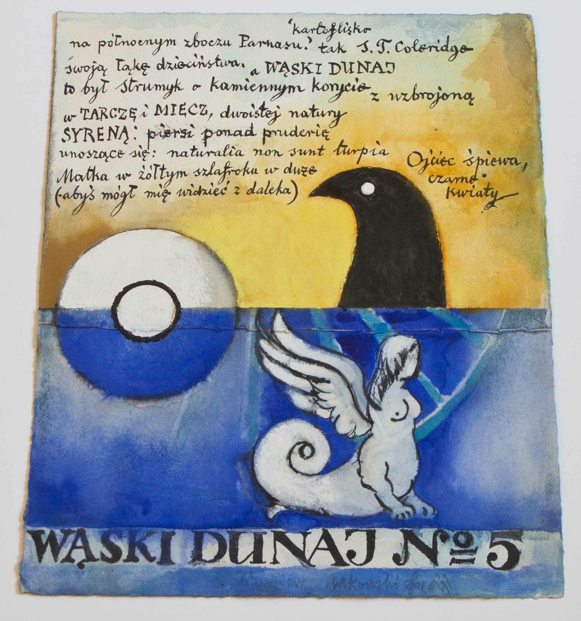 Zbigniew Makowski – Kartoflisko/Wąski Dunaj – tusz, gwasz, papier, 35 x 29 cm, 1997