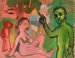 Zdzisław Nitka – Różowy piknik – olej, płótno, 90 x 116,5 cm, 1999