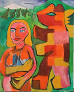 Zdzisław Nitka – Dziewczyna w górach – olej, płótno, 160 x 110 cm, 2003