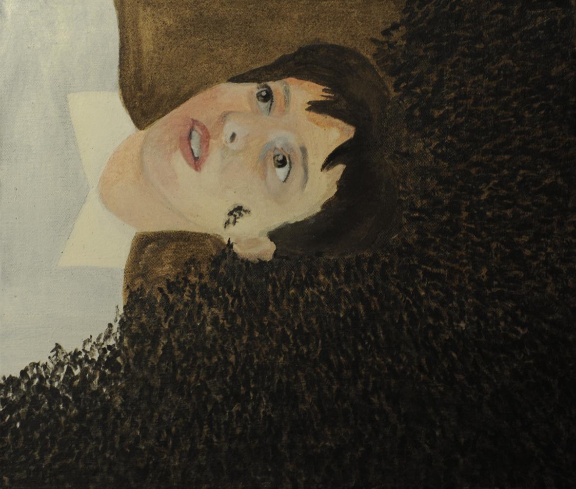 Monika Chlebek – Desant, z cyklu "Złe sny" – tempera, płótno, 28 x 33 cm, 2010