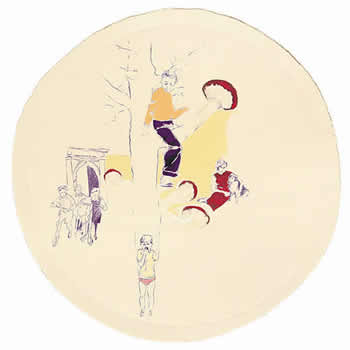 Monika Szwed – Bez tytułu, z cyklu Koany – pastel olejny, gwasz, papier, f: ca. 45 cm, 2004-2005