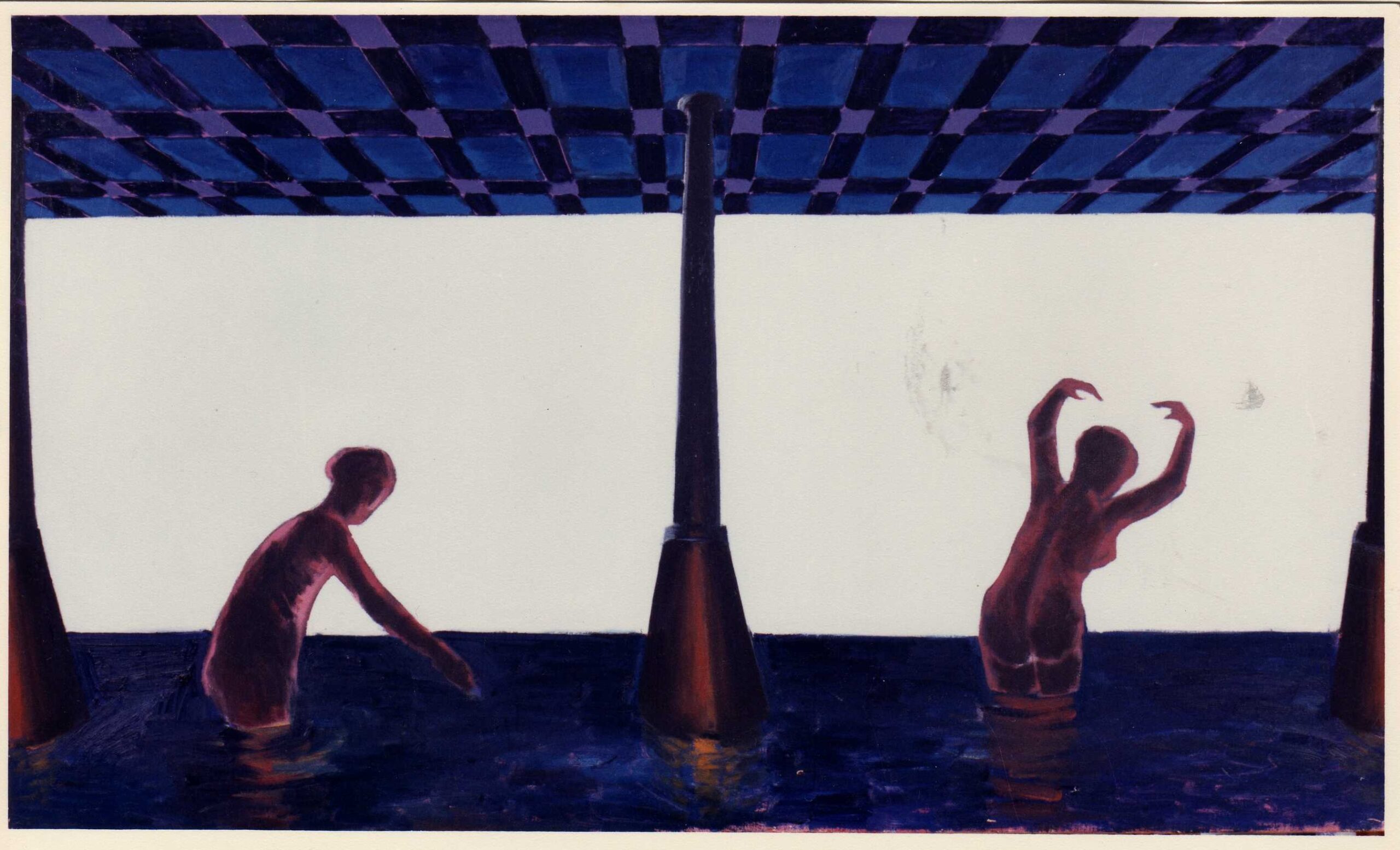 Jarosław Modzelewski – Berlińska łaźnia – olej, płótno, 100 x 170 cm, 1989