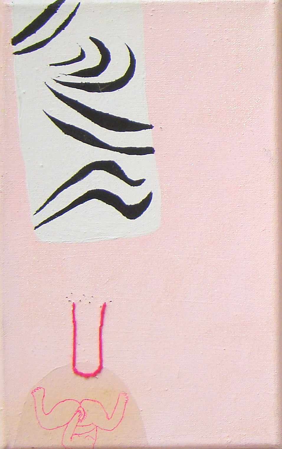Basia Bańda – Bez tytułu – technika własna, płótno, 33 x 20 cm, 2004