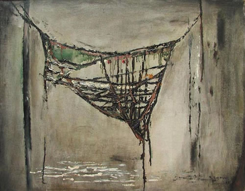 Rajmund Ziemski – Pejzaż 21/60 – olej, płótno, 70 x 90 cm, 20 III 1960