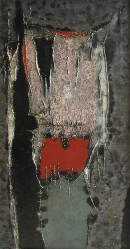 Rajmund Ziemski – Pejzaż 73/61 – olej, płótno, 120 x 60 cm, 20 III 1961