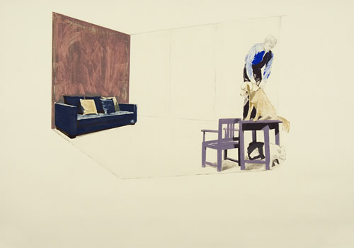 Monika Szwed – Bez tytułu, z cyklu "Frozen Charlie" – pastele olejne, papier, 58,5 x 83,5 cm, 2007