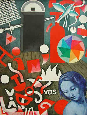 Zbigniew Makowski – Vas – akryl, płótno, 120 x 90 cm, 1992