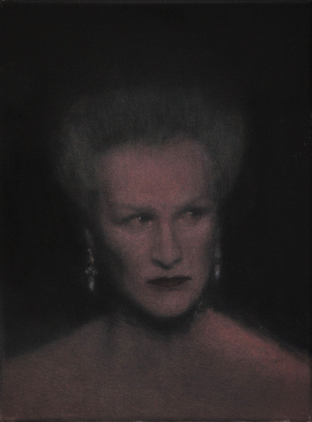 Łukasz Stokłosa – Marquise De Merteuil, Glenn Close – olej, płótno, 40 x 30 cm, 2015