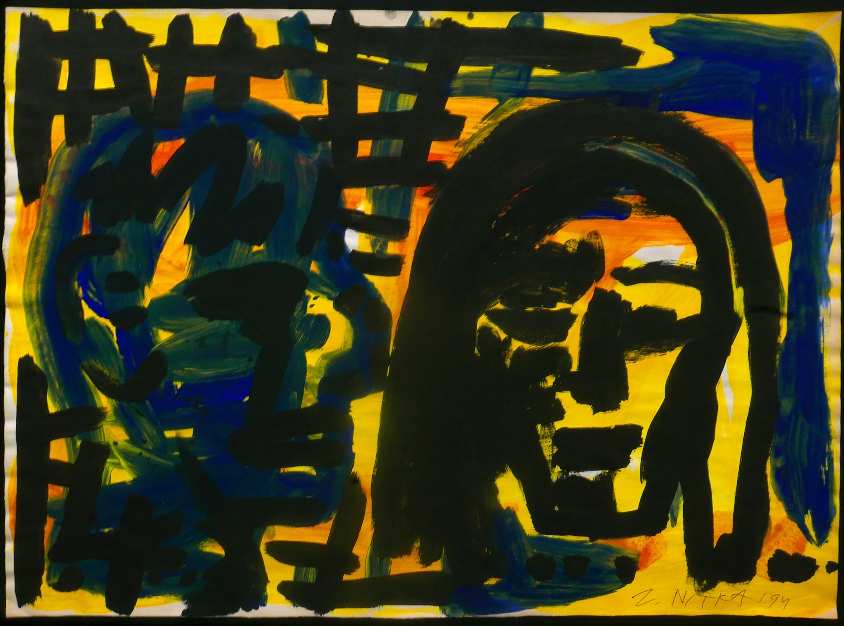 Zdzisław Nitka – Mężczyzna i kobieta III – gwasz, papier, 59,5 x 89,7 cm, 1994